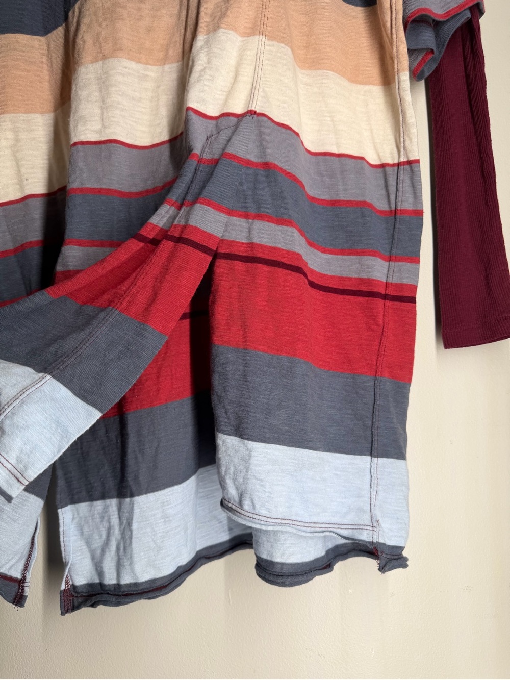We The Free Oversized Striped Tunic Boho Slouchy Cotton Lagenlook Free People - Picture 3 of 8